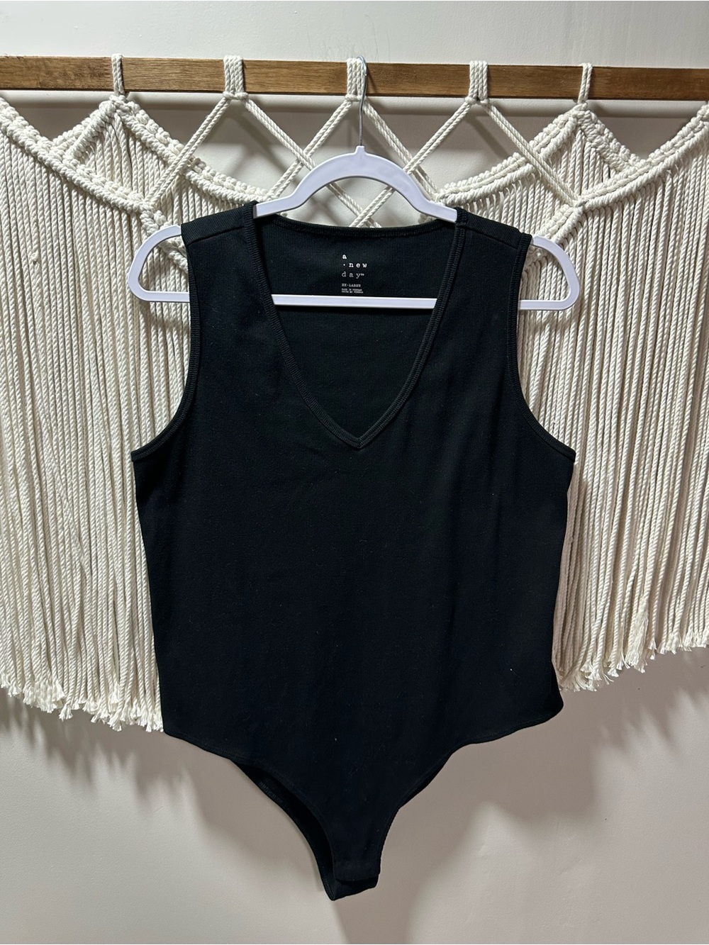 a new day Black Sleeveless V-Neck Bodysuit